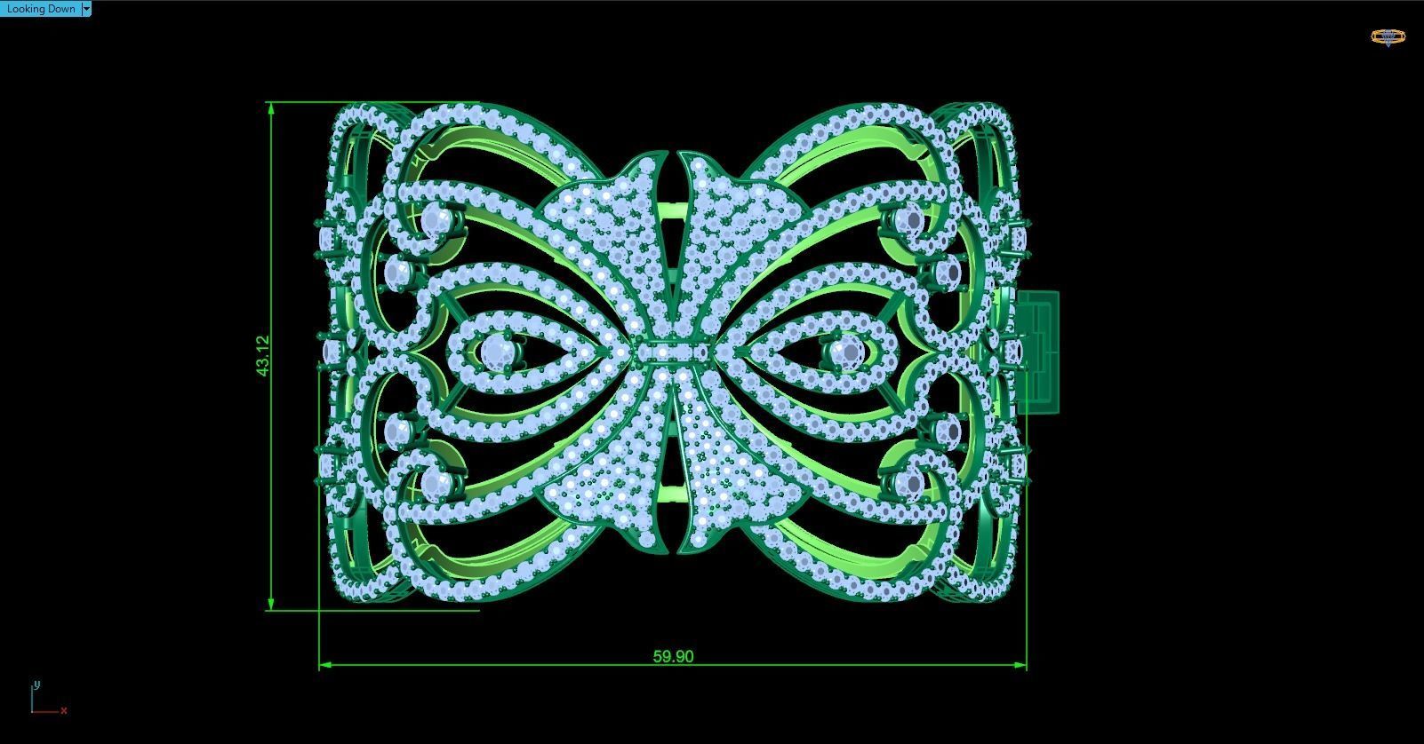 bracelet ring with measurements 3D print model_3