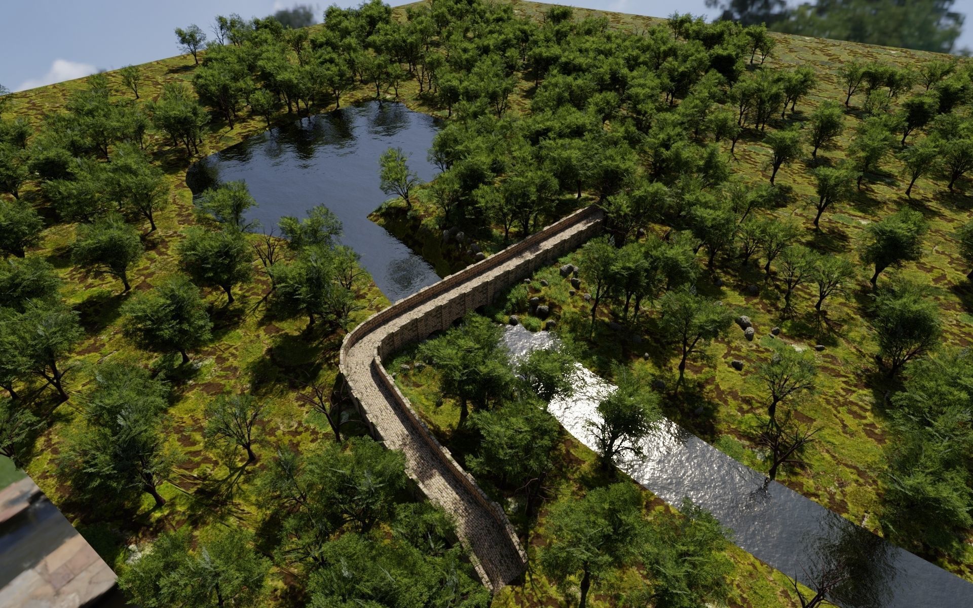Bridge Scene 3D model_7