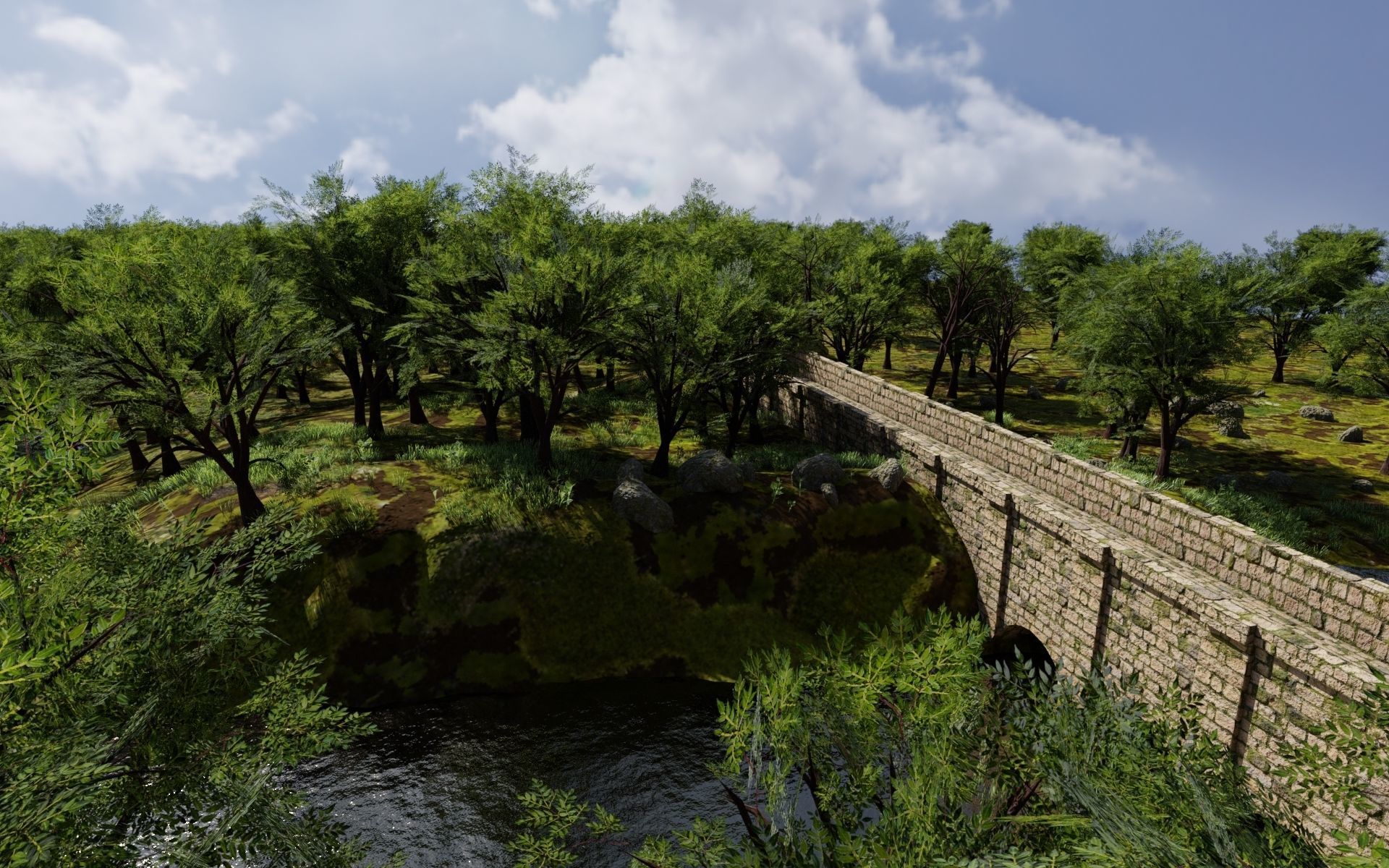 Bridge Scene 3D model_4