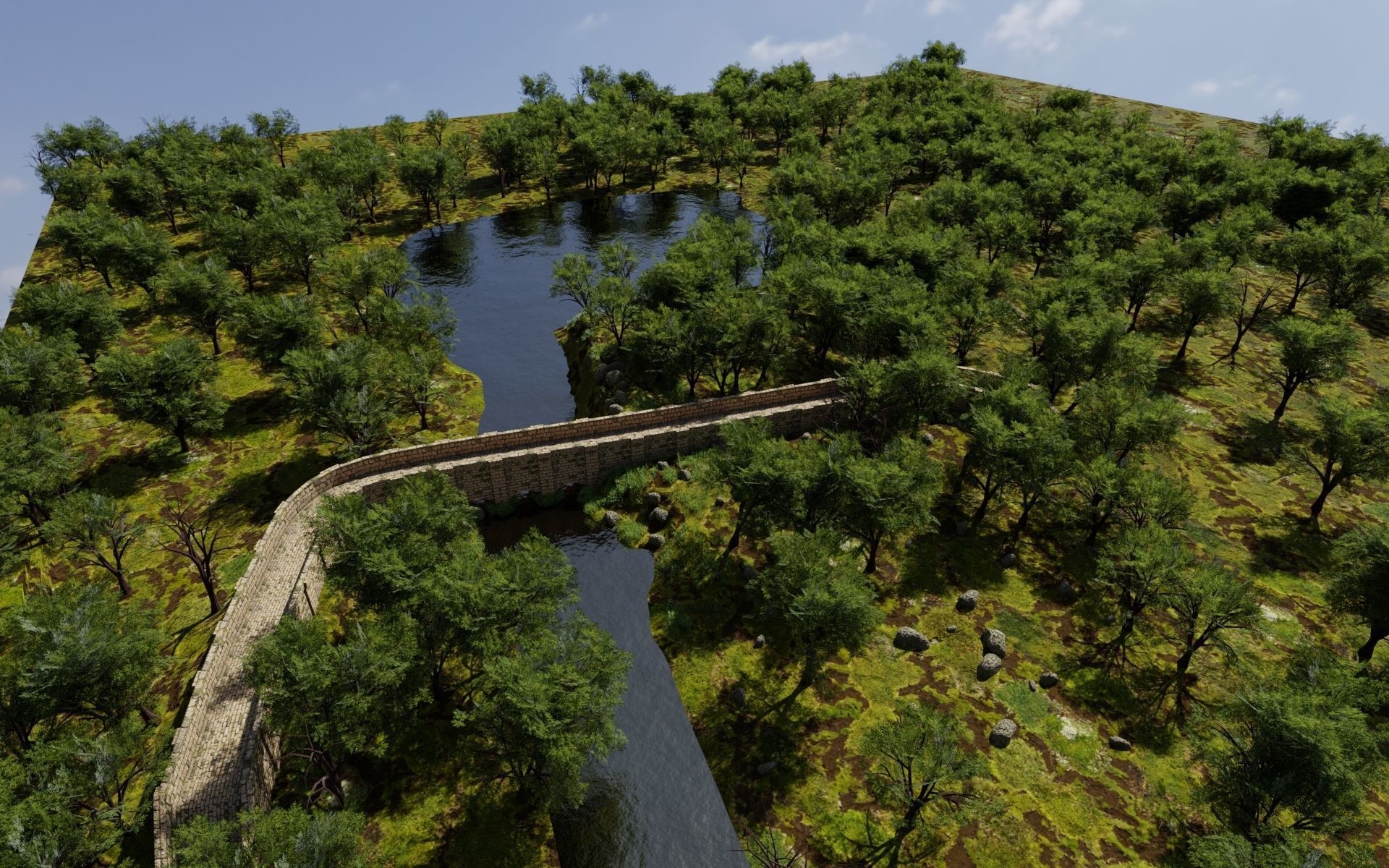 Bridge Scene 3D model_8