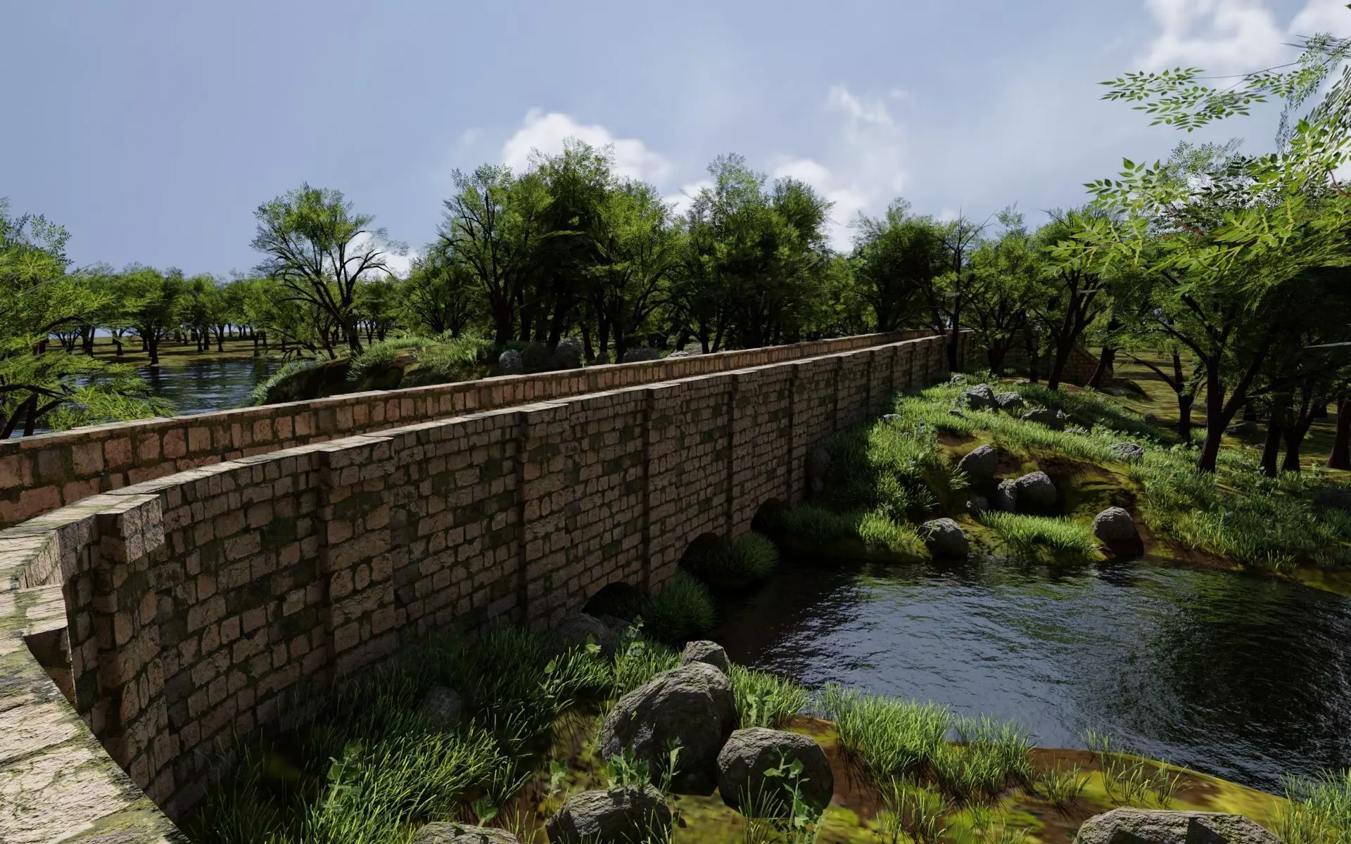 Bridge Scene 3D model_0
