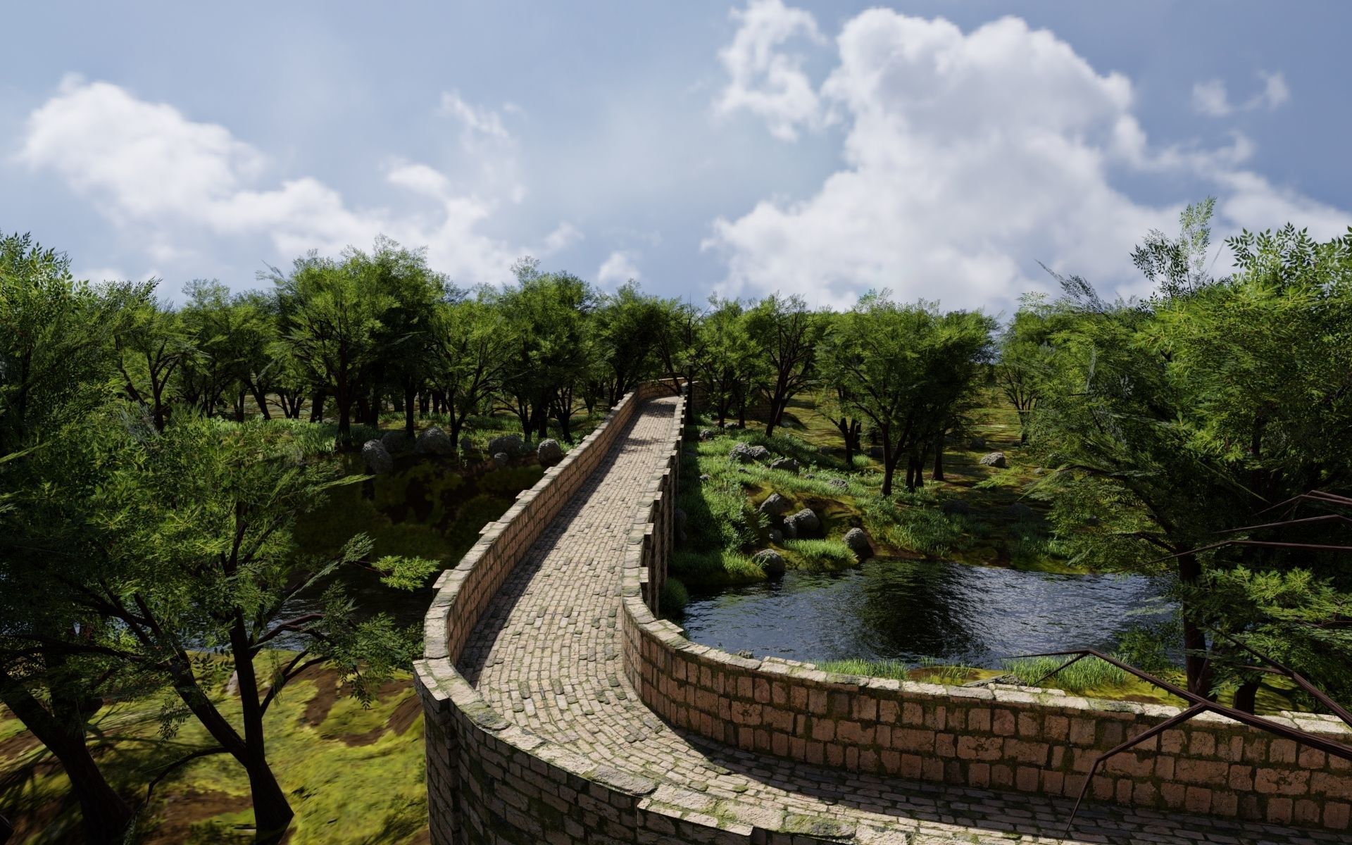 Bridge Scene 3D model_2