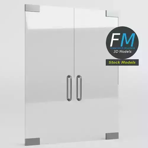 Frameless glass door 3D model