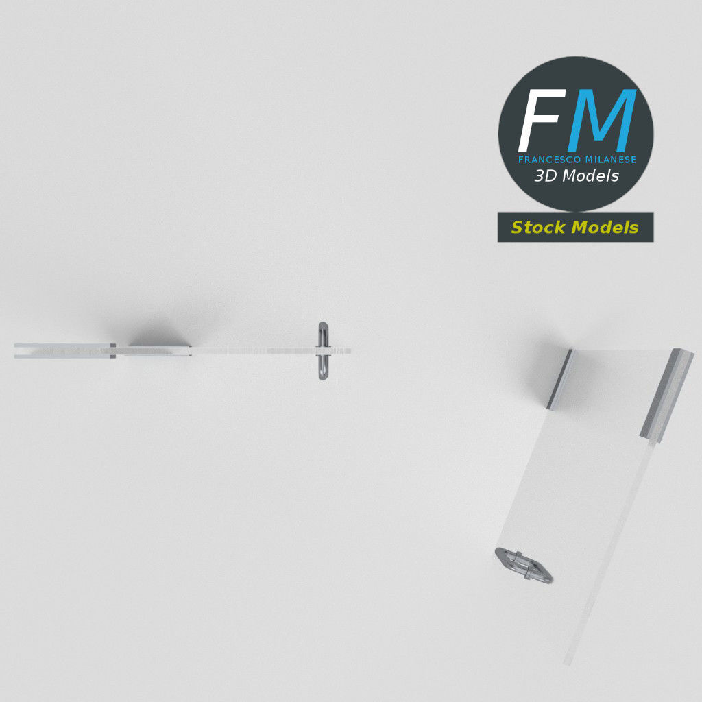 Frameless glass door 3D model_6