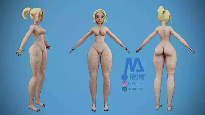 female model estilized 3D model