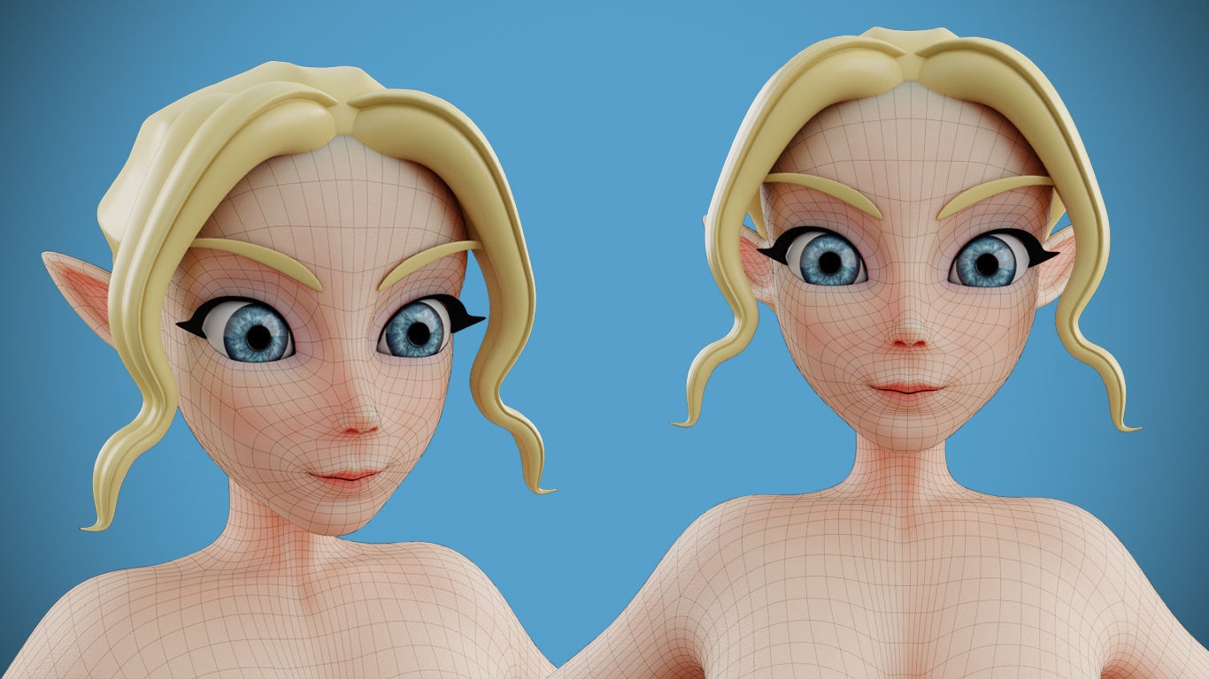 female model estilized 3D model_1