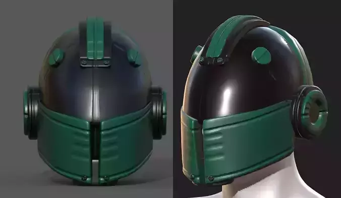 Helmet scifi military combat 3d model 