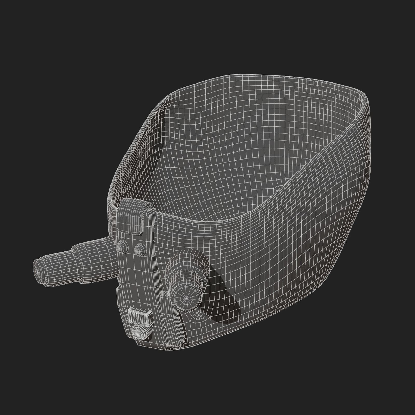 Gas mask respirator scifi futuristic Low-poly 3D model_10