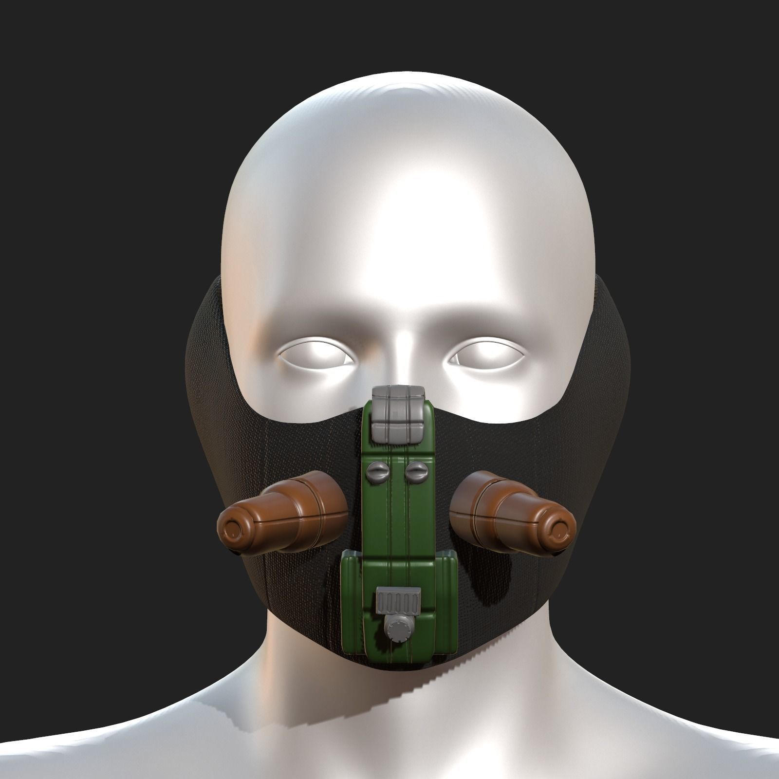 Gas mask respirator scifi futuristic Low-poly 3D model_8