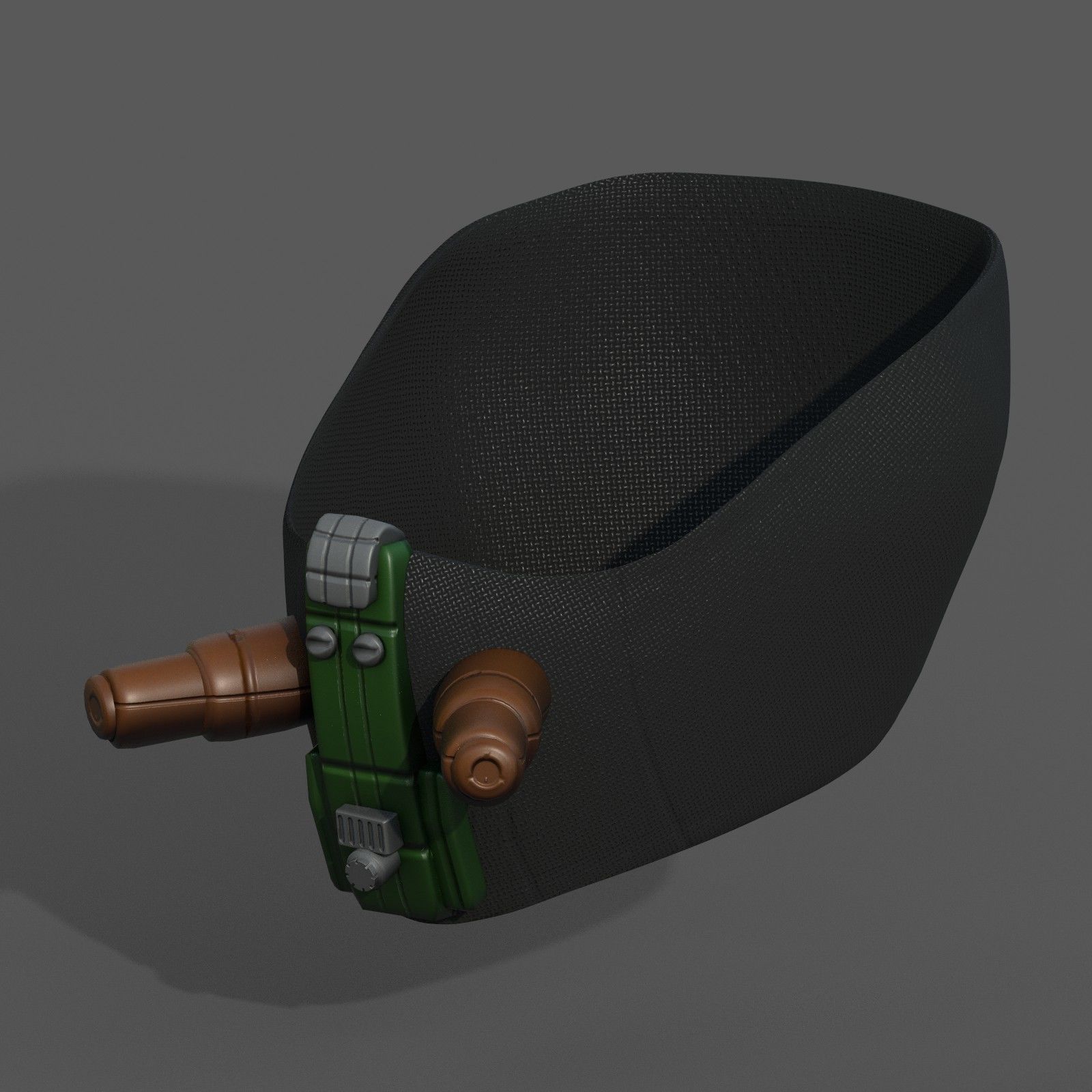 Gas mask respirator scifi futuristic Low-poly 3D model_1