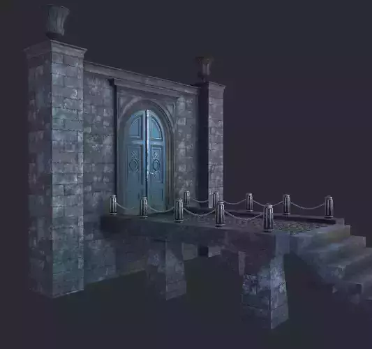 Cage with walls bridge and columns