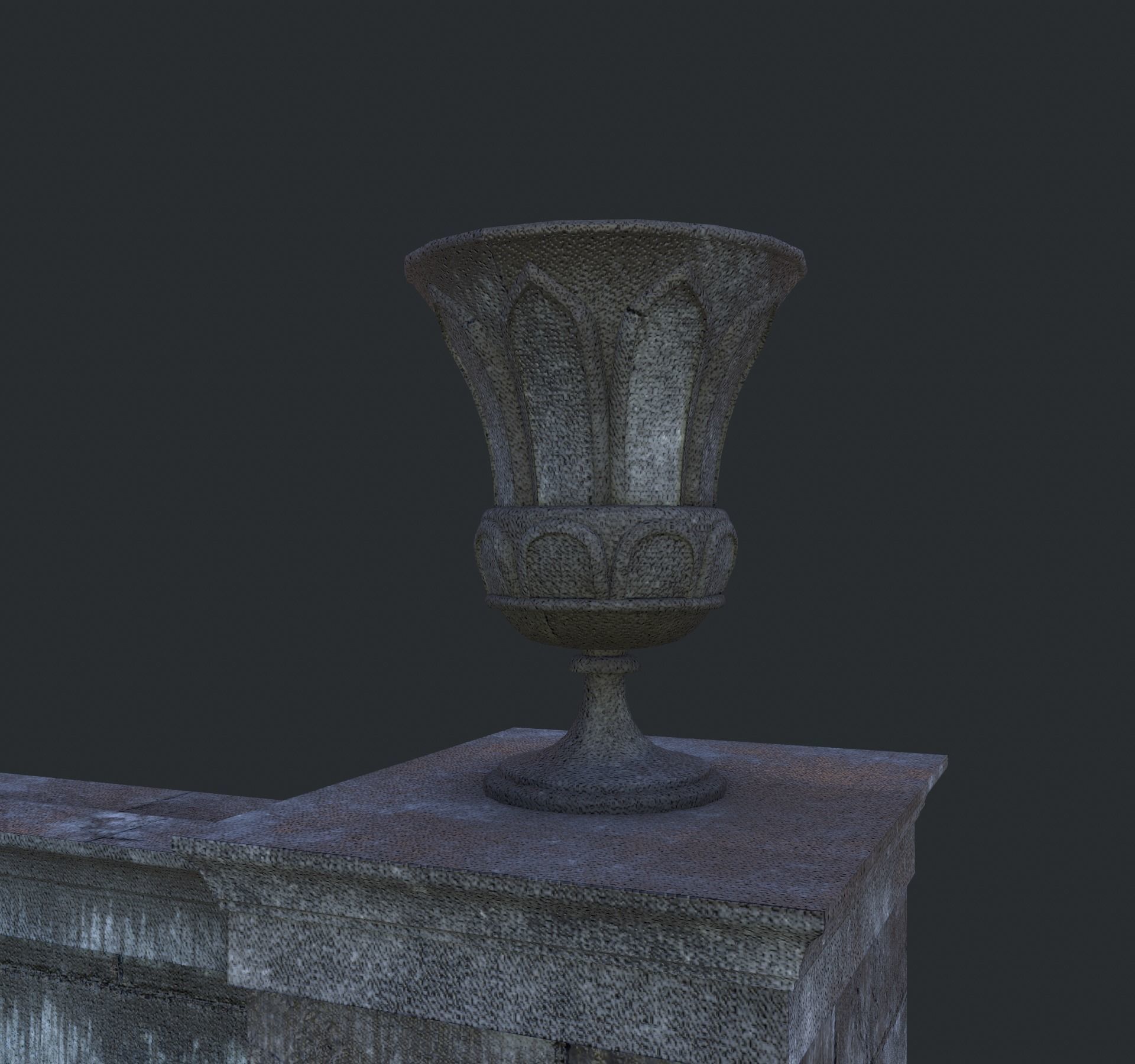 Cage with walls bridge and columns Low-poly 3D model_11