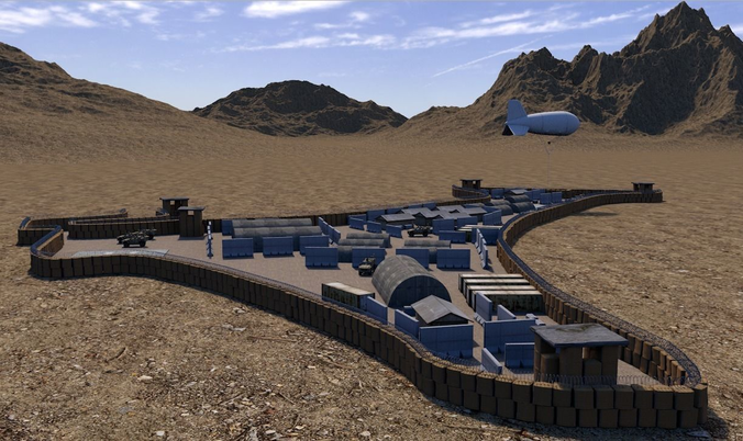 Forward Operating Base Low-poly 3D model