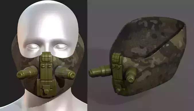 Gas mask respirator scifi futuristic 3d 