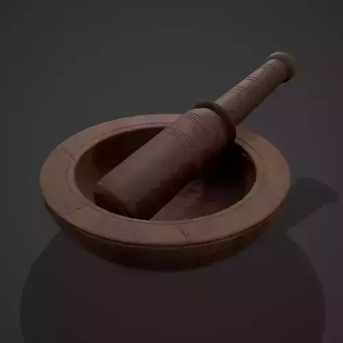 Mortar and Pestle Low-poly 3D model