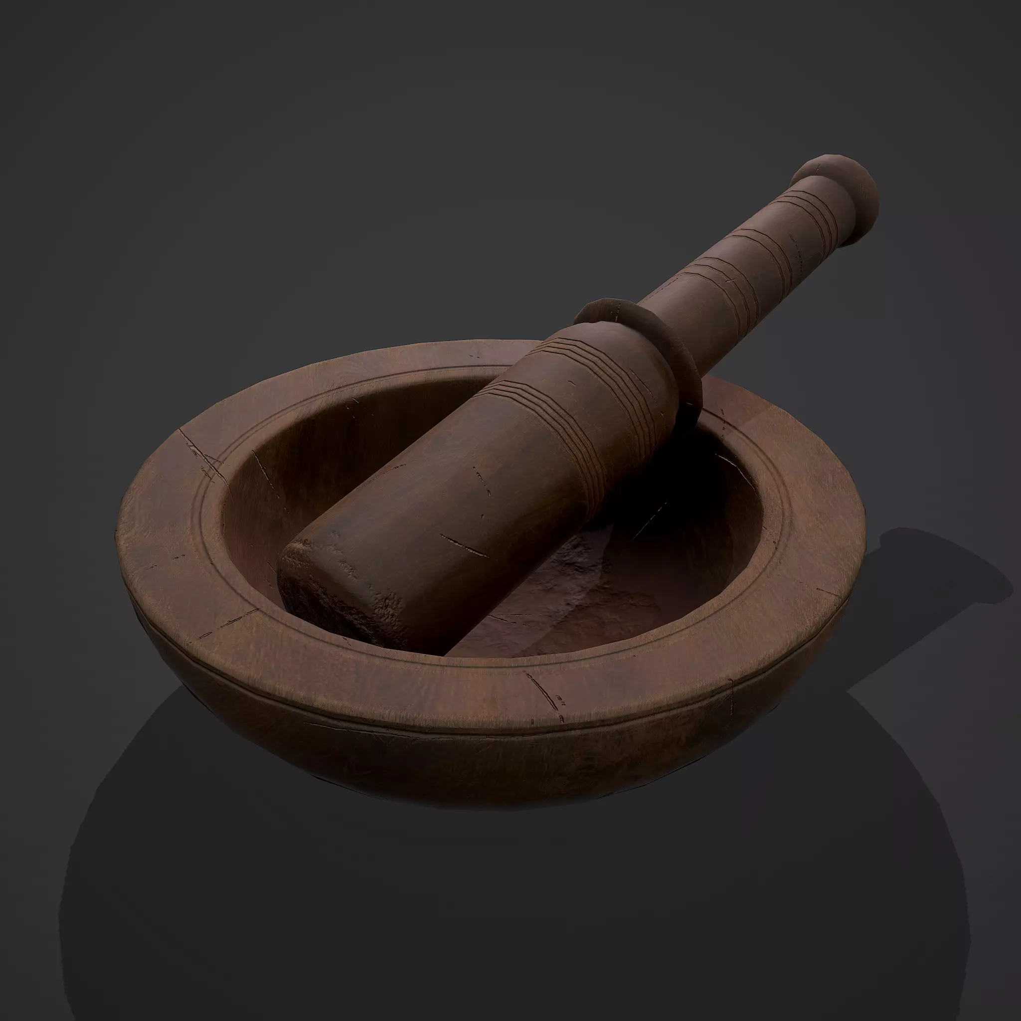 Mortar and Pestle Low-poly 3D model
