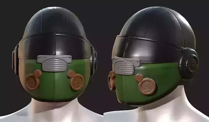 Helmet scifi military combat 3d model Low-poly 3D model