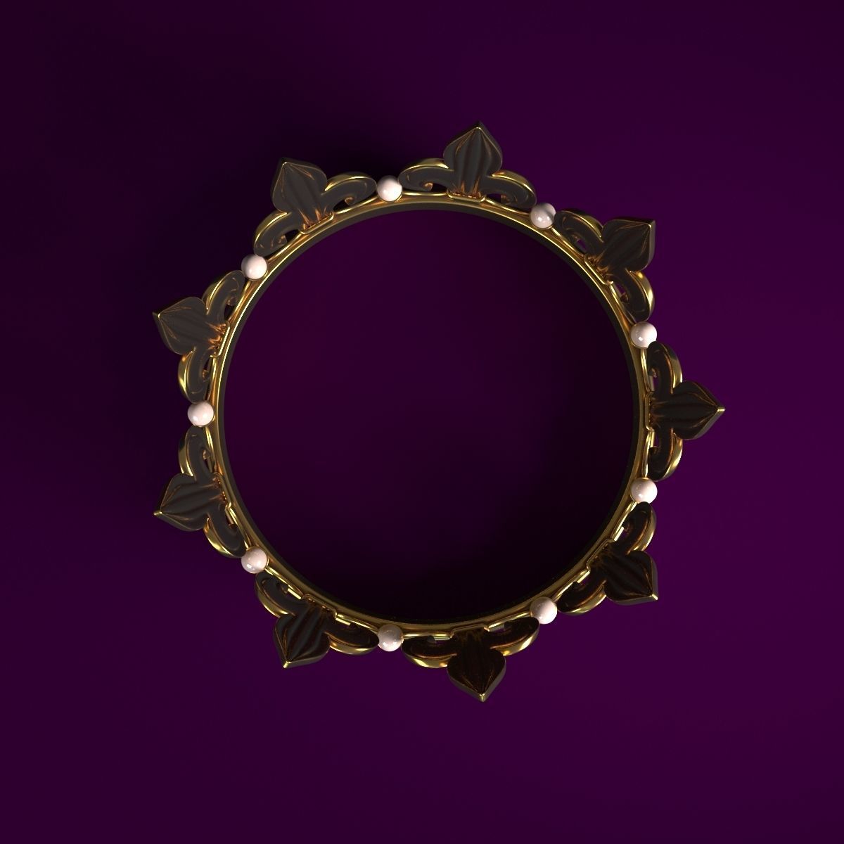 Crown golden Low-poly 3D model_2