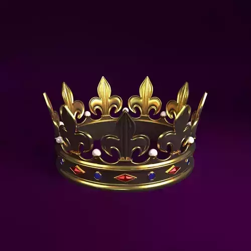 Crown golden Low-poly 3D model