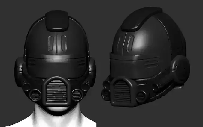 helmet high poly sculpt 3d printable ver 7 3D model