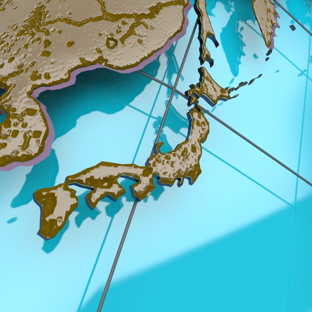 Wire Earth Globe High details and BONUS Low-poly 3D model_6