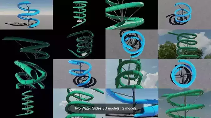 Two Water Slides 3D models 3D Model Collection