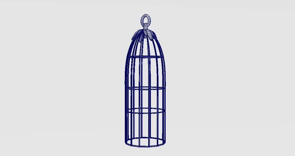 Low Poly Bird Cage Low-poly 3D model_4