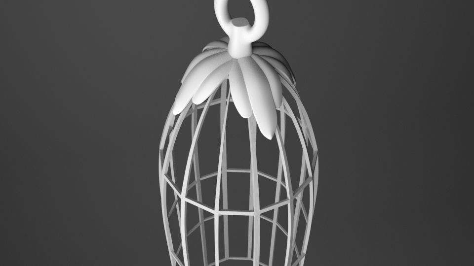 Low Poly Bird Cage Low-poly 3D model_1