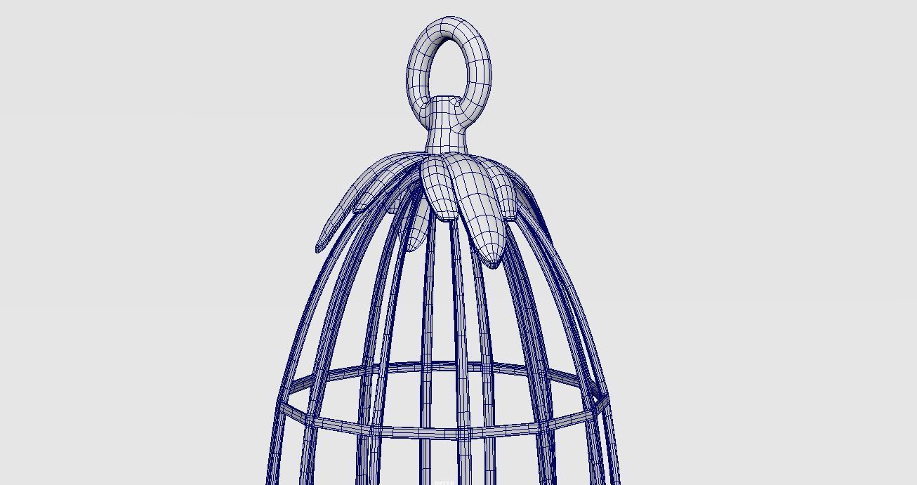 Low Poly Bird Cage Low-poly 3D model_3