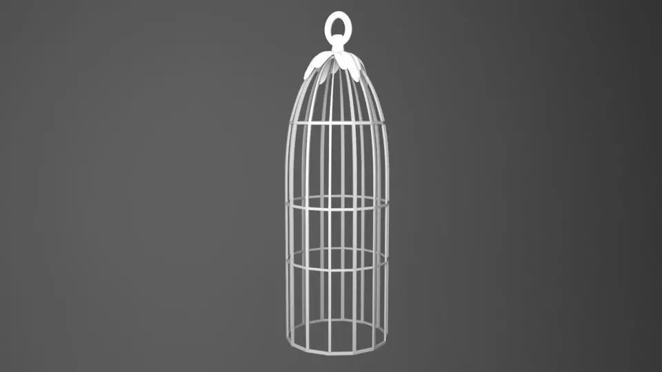 Low Poly Bird Cage Low-poly 3D model_0