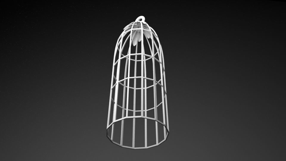 Low Poly Bird Cage Low-poly 3D model_2
