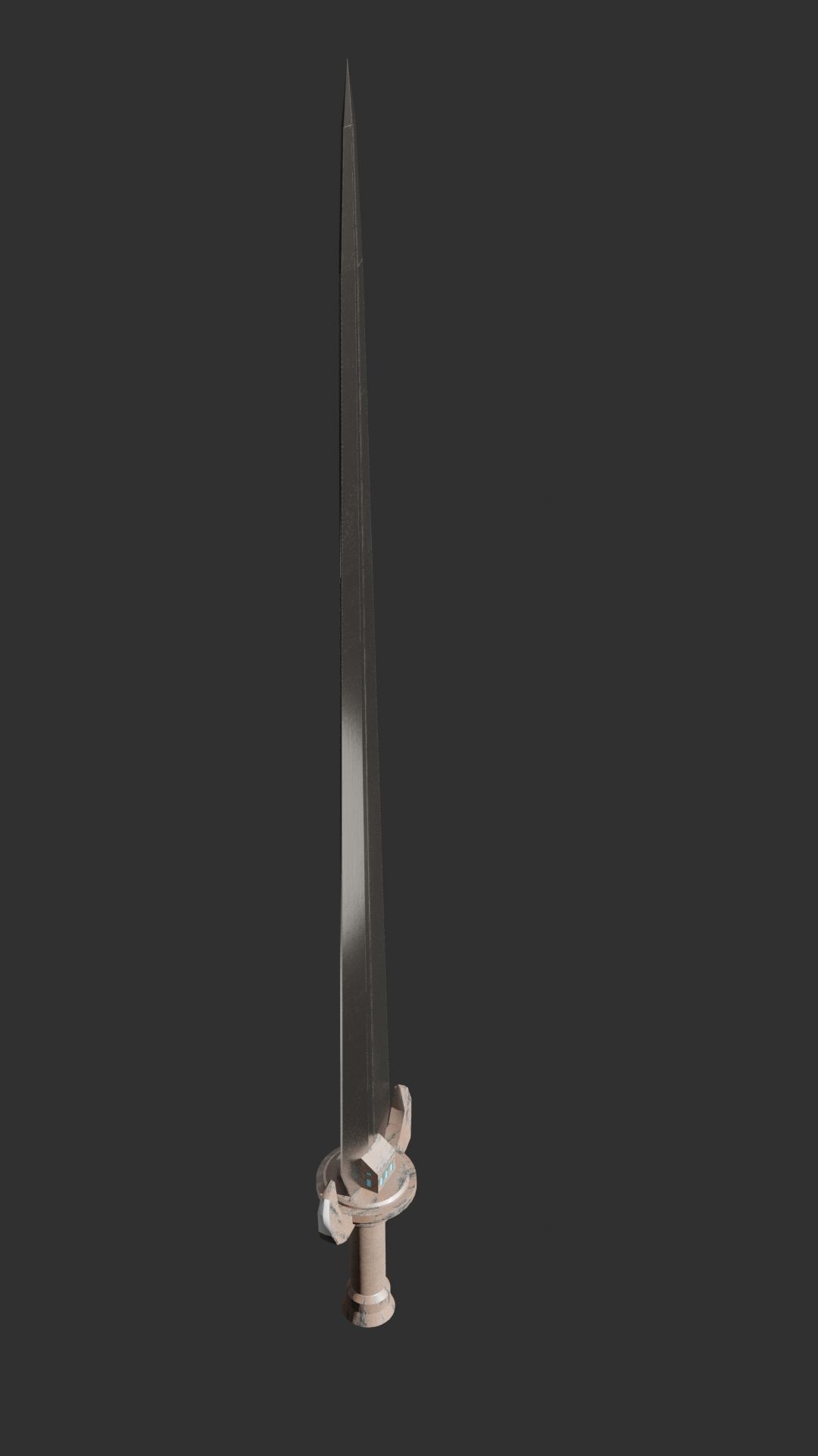 Low poly scifi claymore Low-poly 3D model_5
