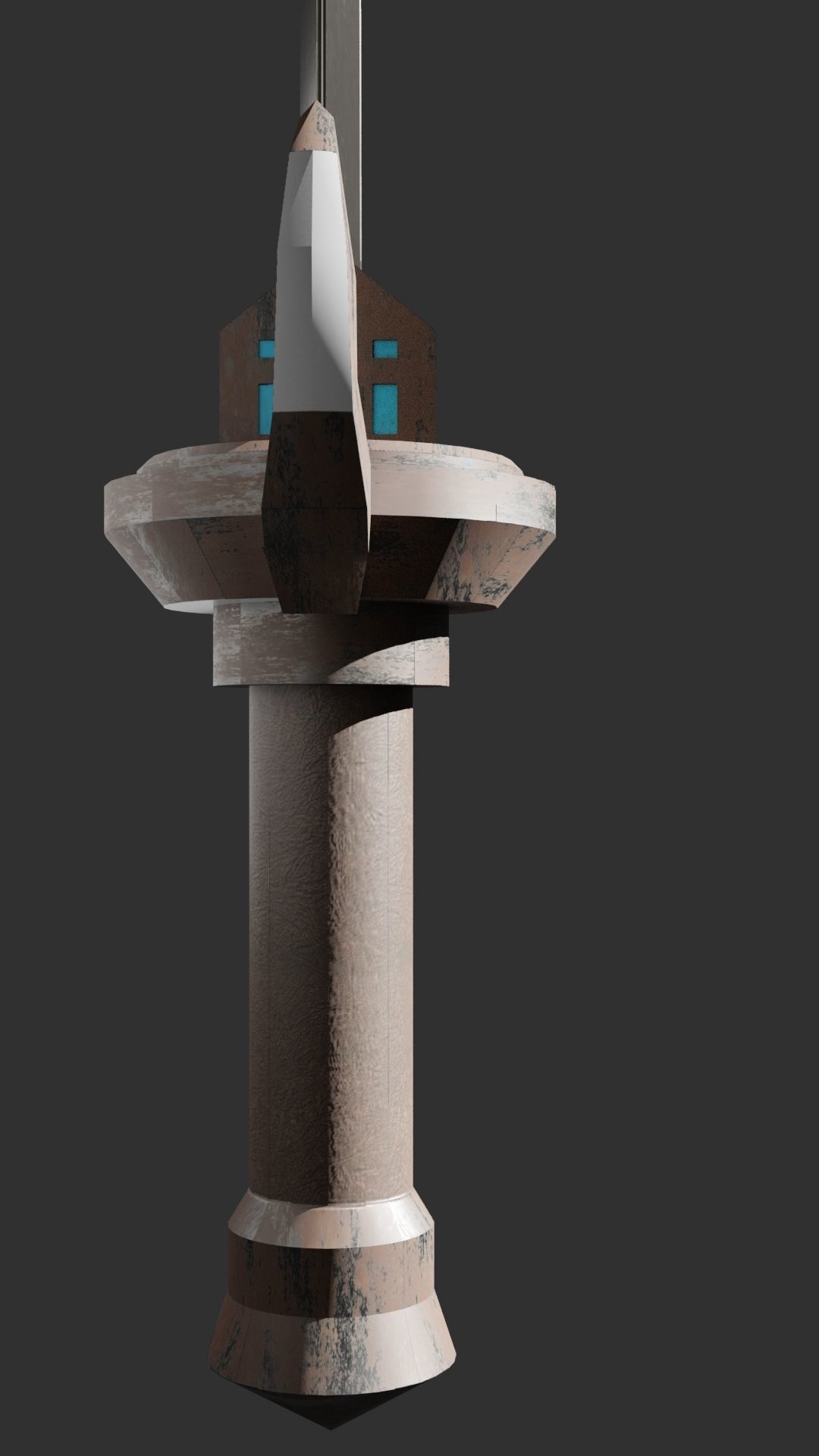 Low poly scifi claymore Low-poly 3D model_4