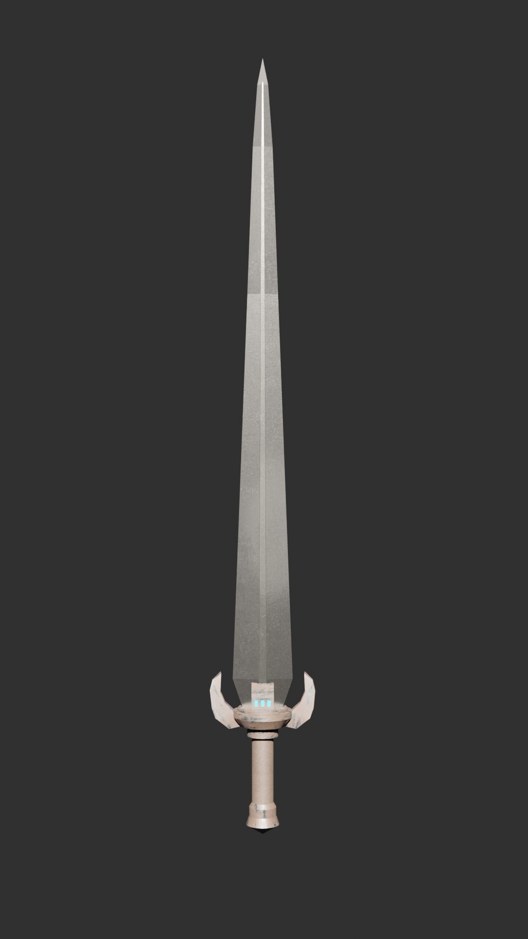 Low poly scifi claymore Low-poly 3D model_1