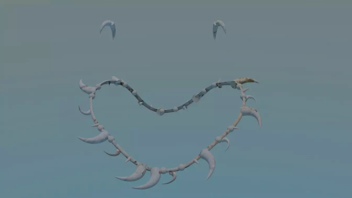 Elf style earings and neckchain for Daz 3D blend file included 3D model_0