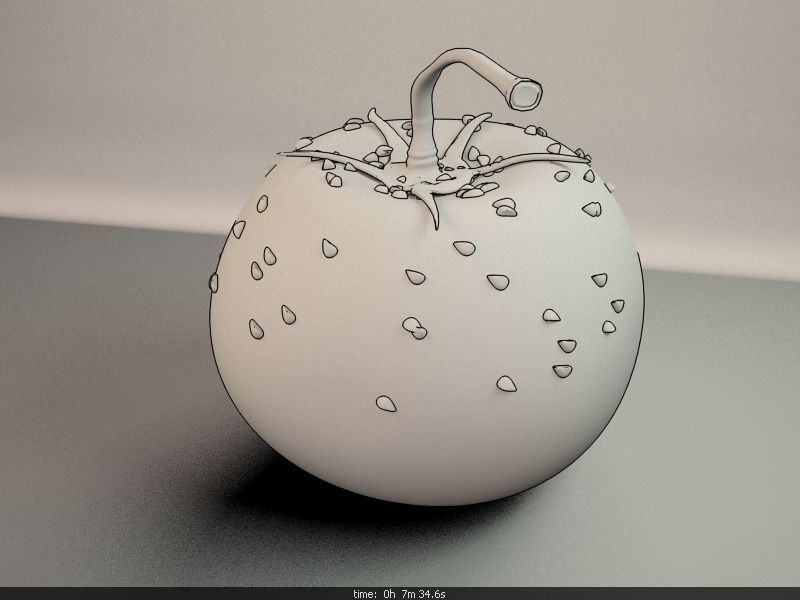 Tomato with measurements 3D model_2