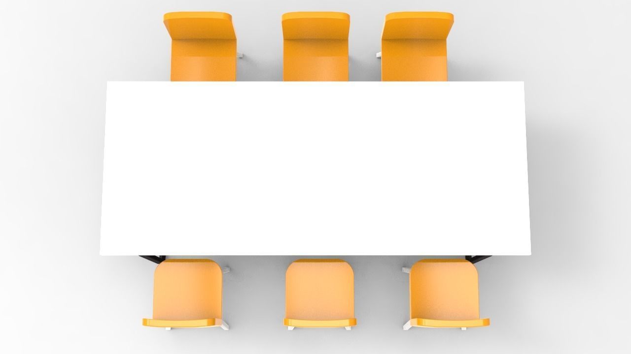 Rectangular Table 3D model_9
