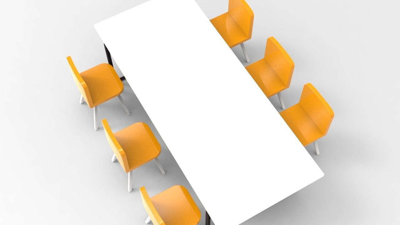 Rectangular Table 3D model_8