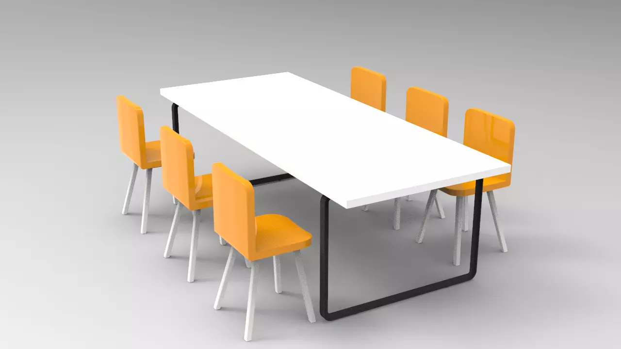 Rectangular Table 3D model_0