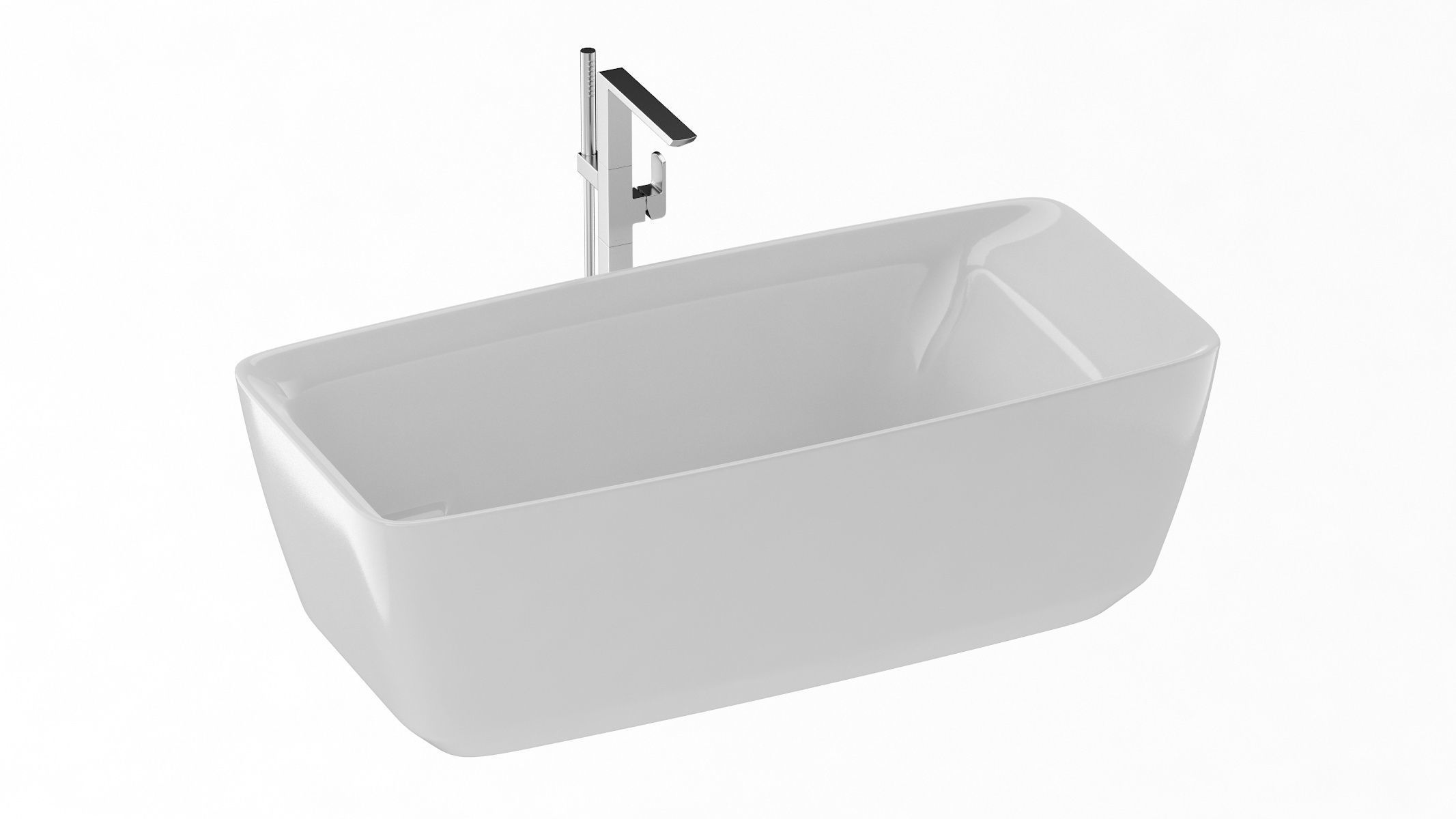 6 Bathtubs Collection bathtub with two faucets 3D model_13