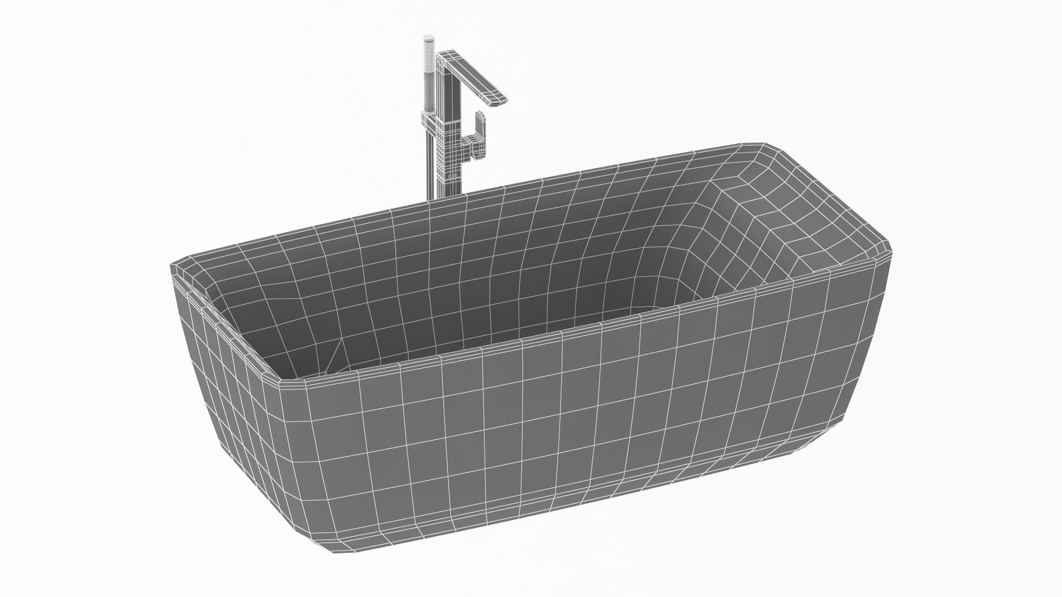 6 Bathtubs Collection bathtub with two faucets 3D model_14
