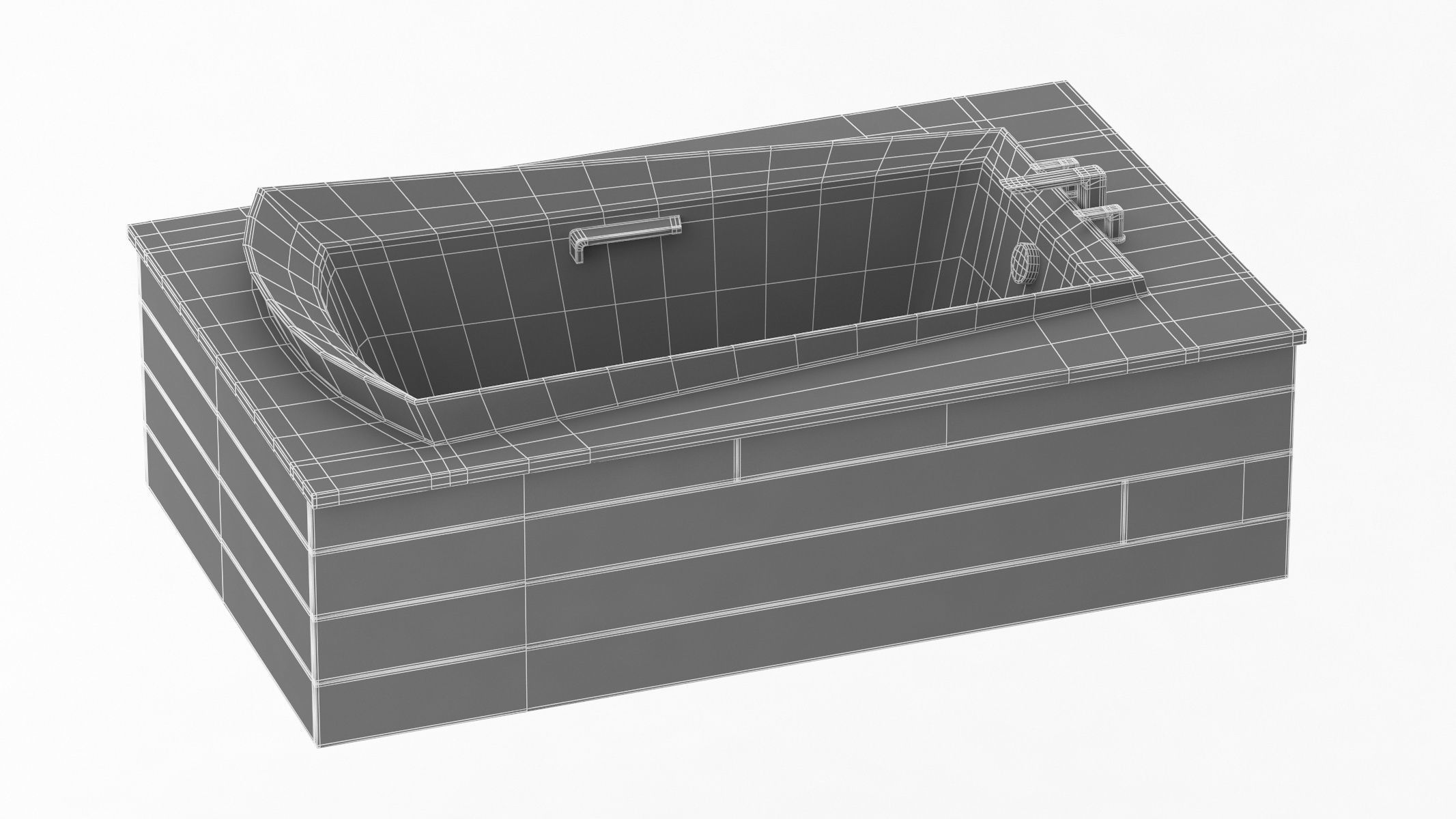 6 Bathtubs Collection bathtub with two faucets 3D model_8