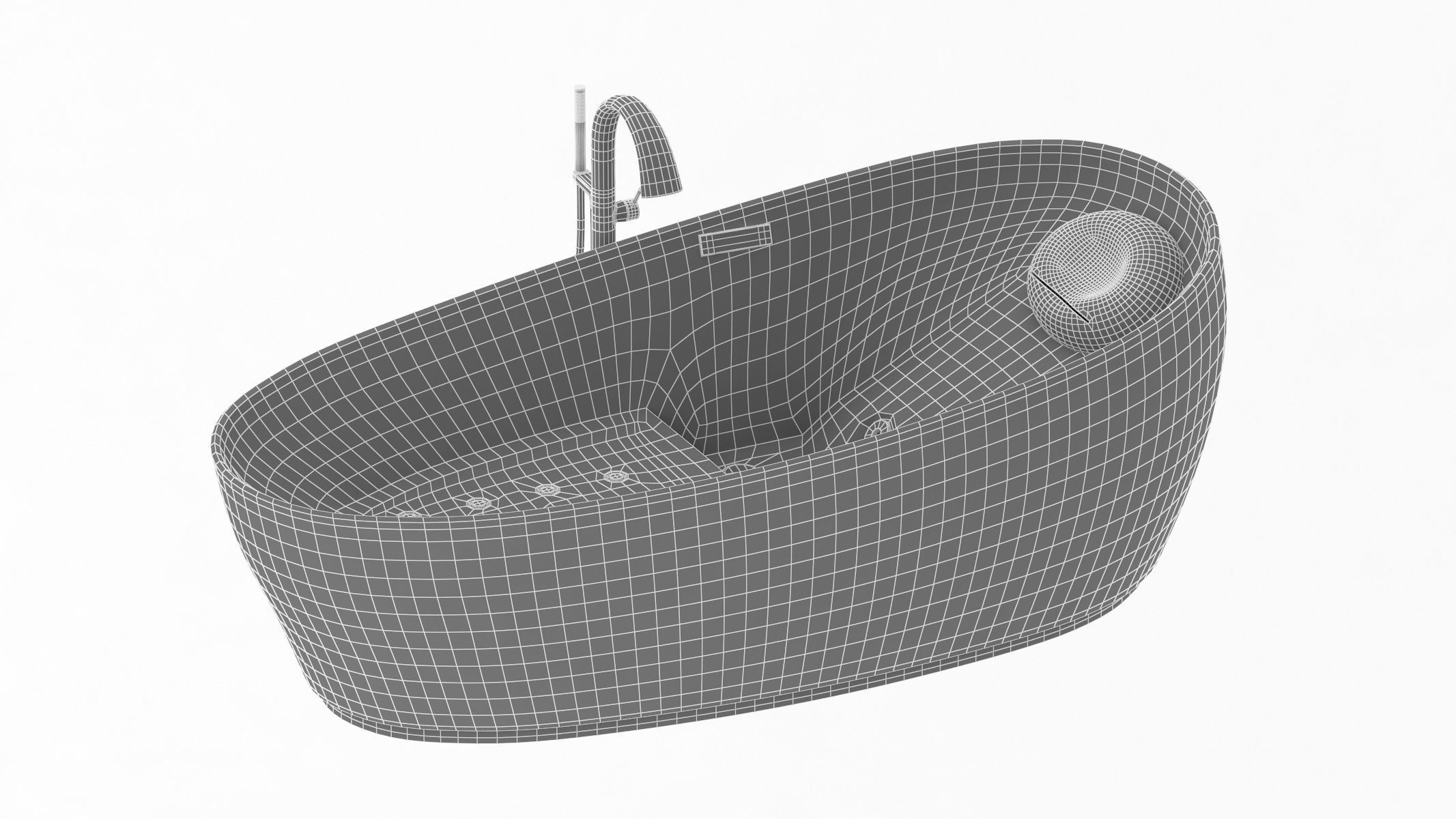 6 Bathtubs Collection bathtub with two faucets 3D model_16