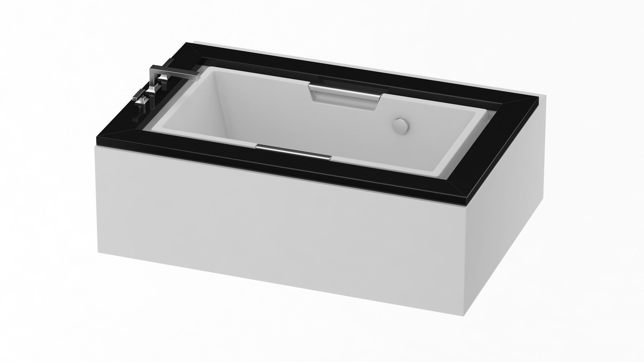 6 Bathtubs Collection bathtub with two faucets 3D model_17