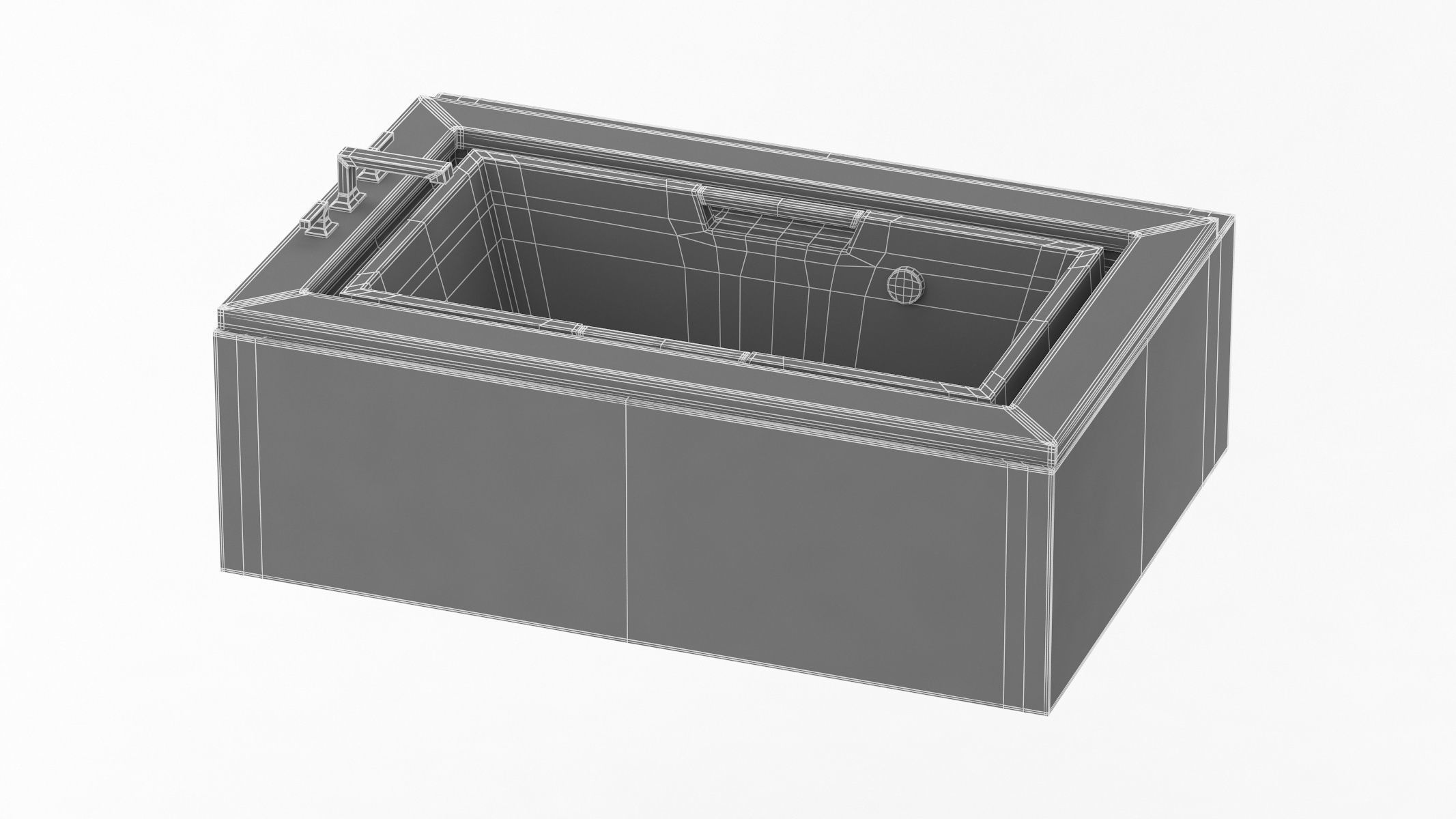 6 Bathtubs Collection bathtub with two faucets 3D model_18