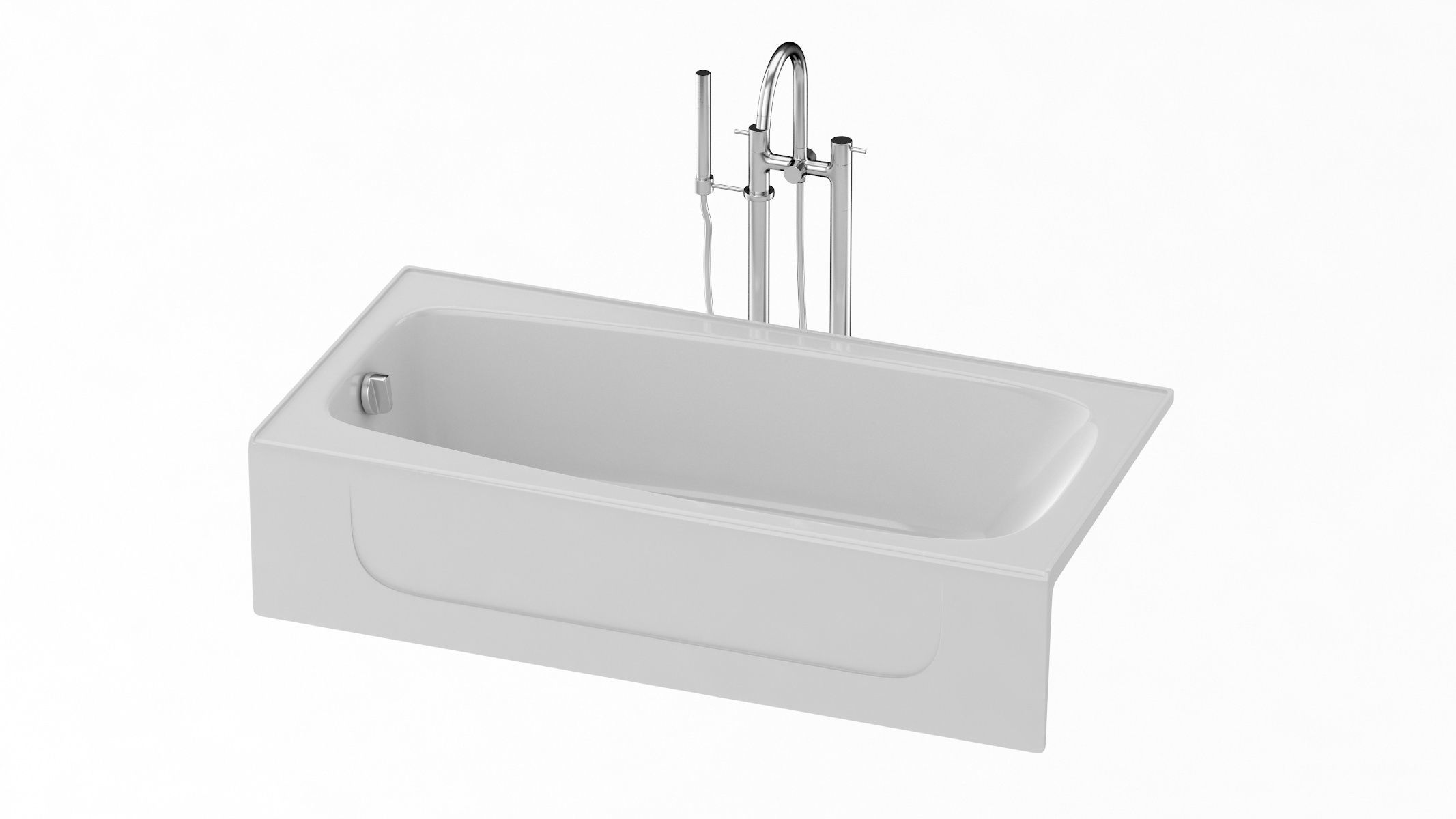 6 Bathtubs Collection bathtub with two faucets 3D model_6
