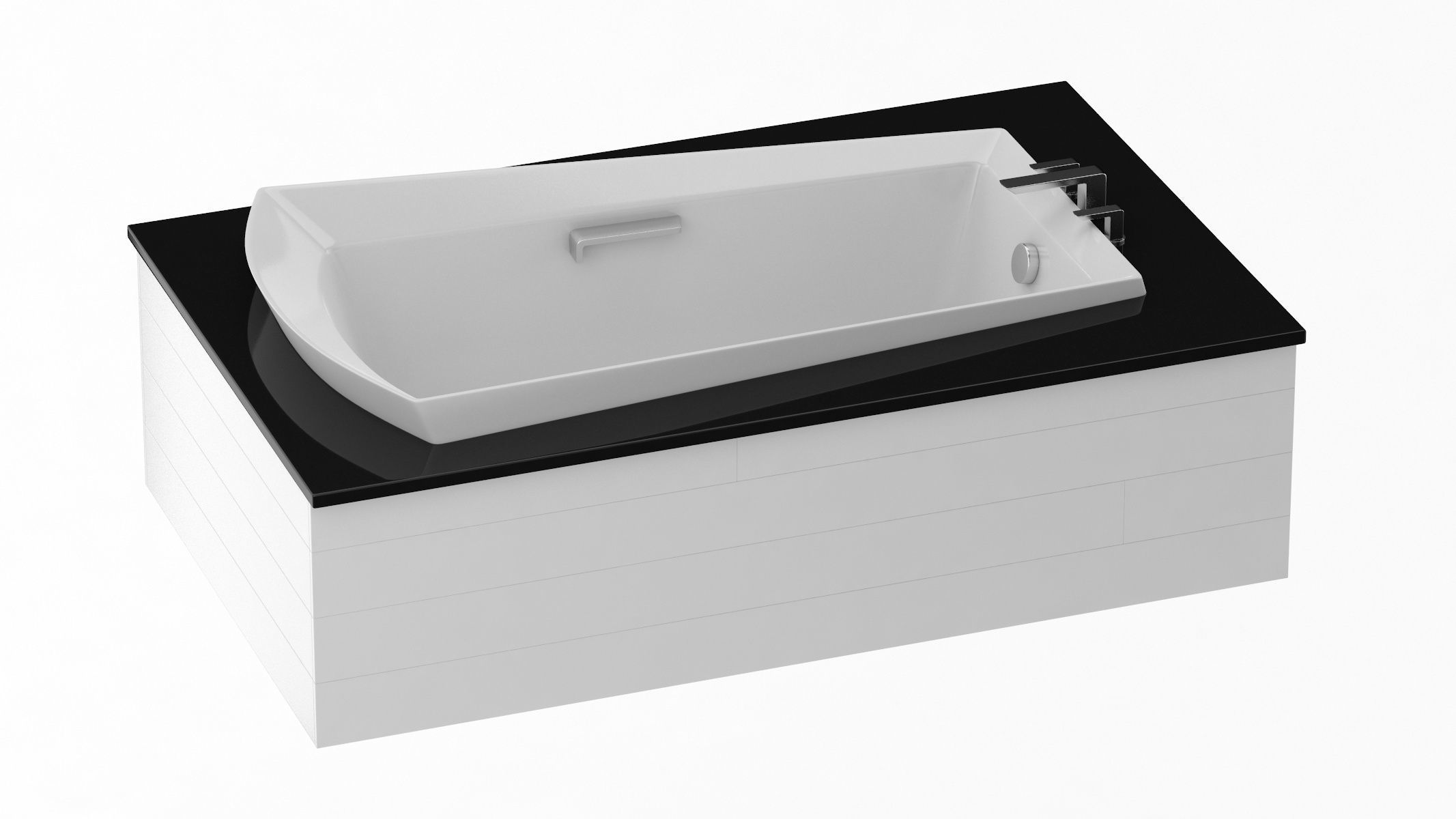 6 Bathtubs Collection bathtub with two faucets 3D model_7