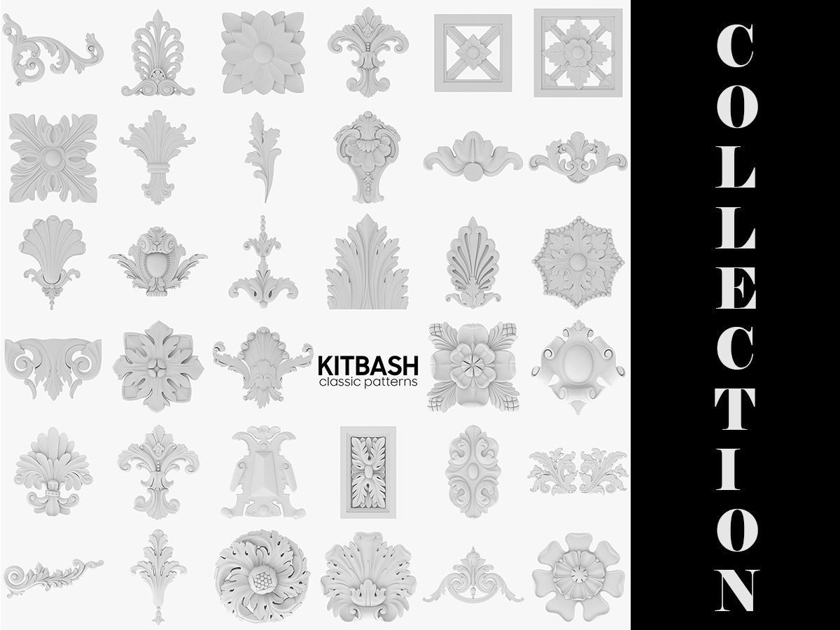 35 Classic Patterns Kitbash Vol 1 3D model_0