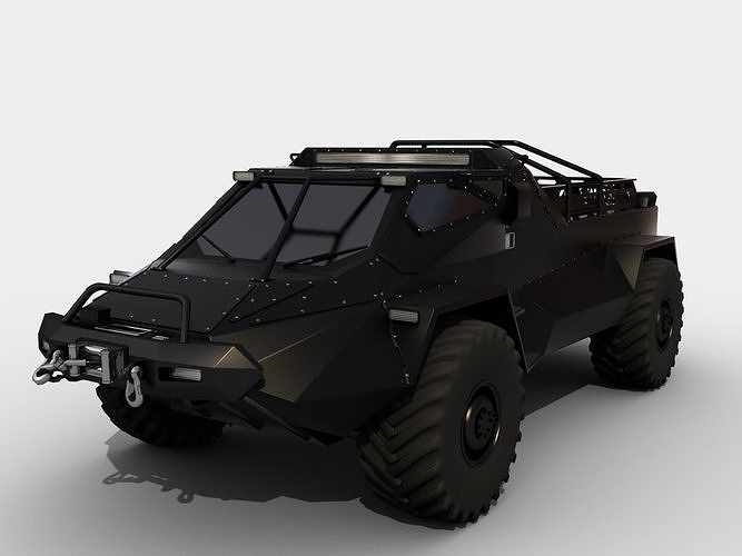 RIPSAW wheeled version Low-poly 3D model