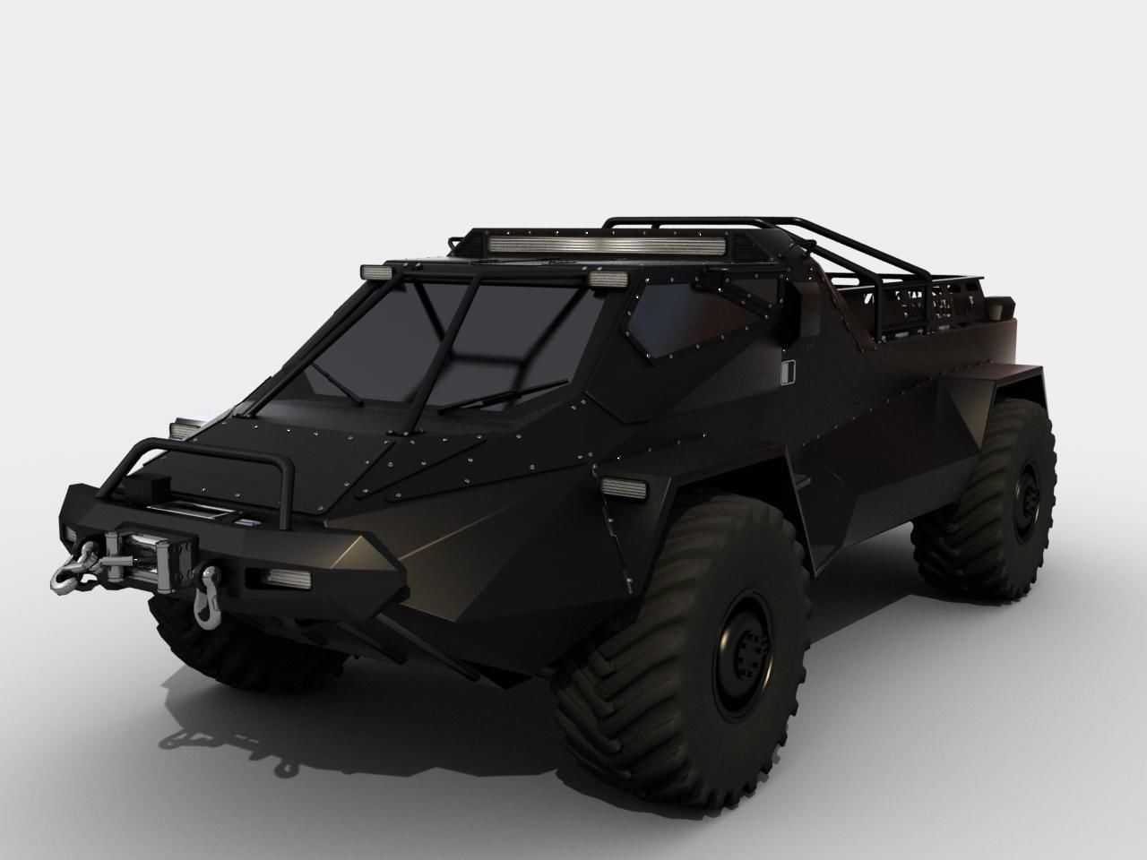RIPSAW wheeled version Low-poly 3D model_0